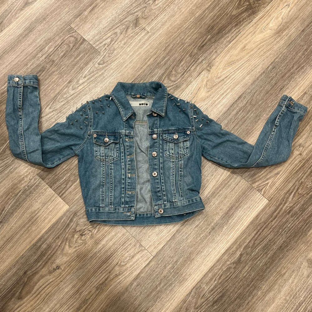 Stylish Motorcycle Blue Denim Jacket